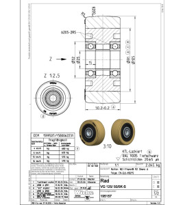 Wheel VG 125/ 50- 91/5K-S 6205-2RS NL:50